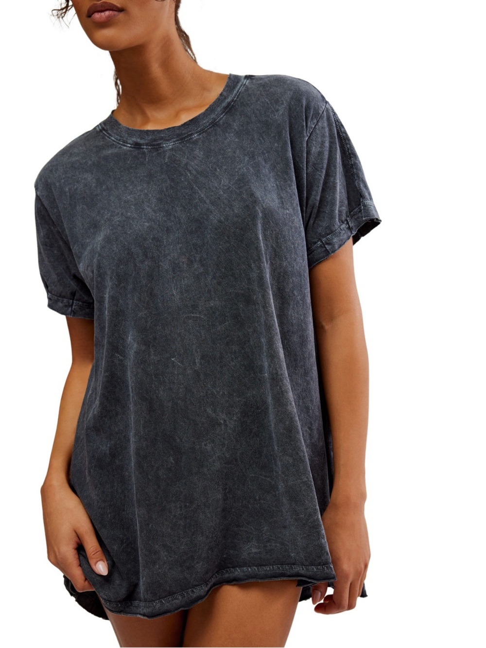 Free People Movement Leg Day Tee Washed Black Small oversized